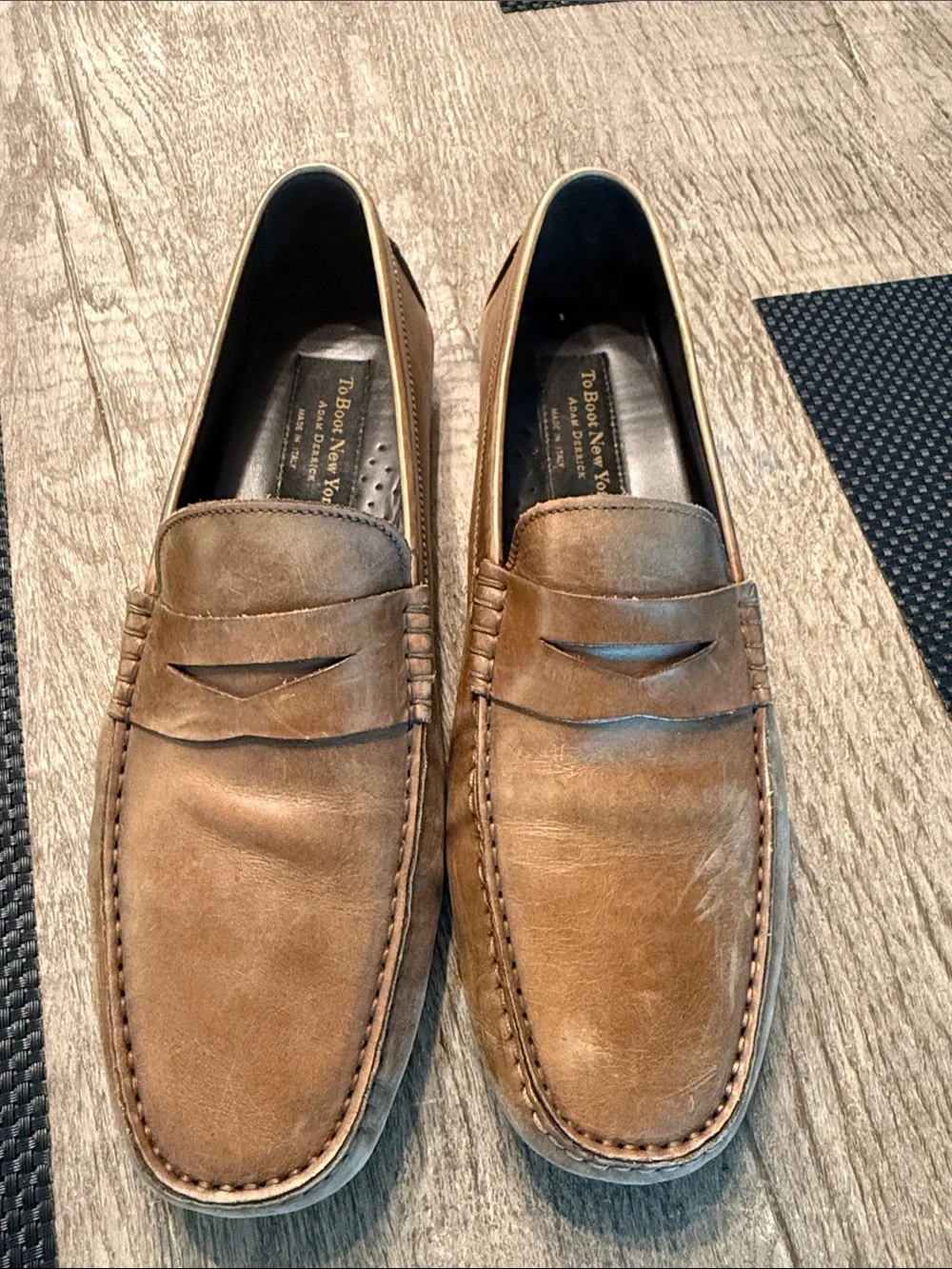 To Boot Tan Leather Penny Loafers